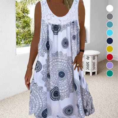 Emilia | O-Ring Ärmelloses Kleid mit Druck
