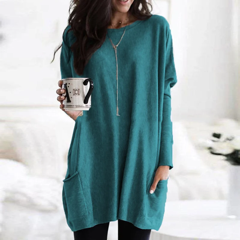 Amira | Langärmeliger Pullover mit Taschen