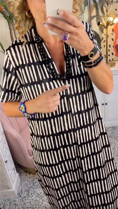 Sarah | Kurzärmeliges Maxikleid