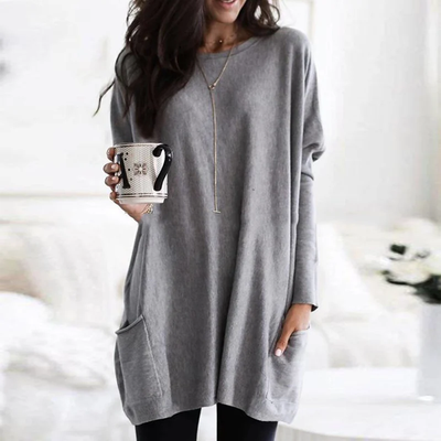 Amira | Langärmeliger Pullover mit Taschen