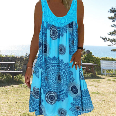 Emilia | O-Ring Ärmelloses Kleid mit Druck