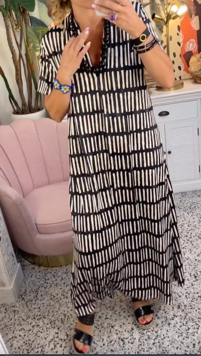 Sarah | Kurzärmeliges Maxikleid