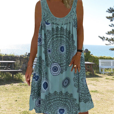 Emilia | O-Ring Ärmelloses Kleid mit Druck