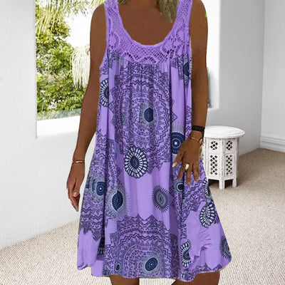 Emilia | O-Ring Ärmelloses Kleid mit Druck