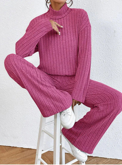 Set Dayana | Rollkragenpullover und Strickhosen