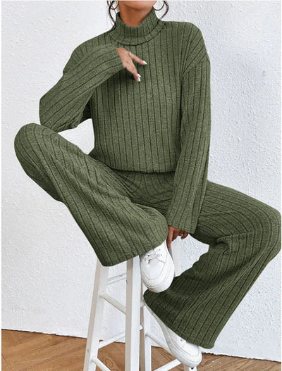 Set Dayana | Rollkragenpullover und Strickhosen