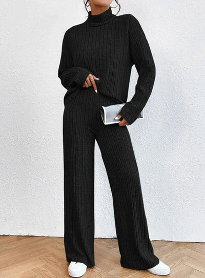 Set Dayana | Rollkragenpullover und Strickhosen