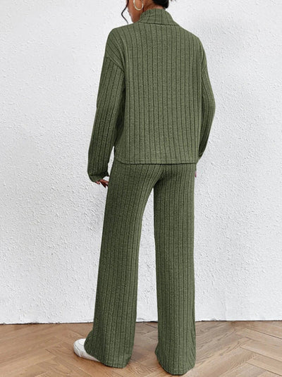 Set Dayana | Rollkragenpullover und Strickhosen