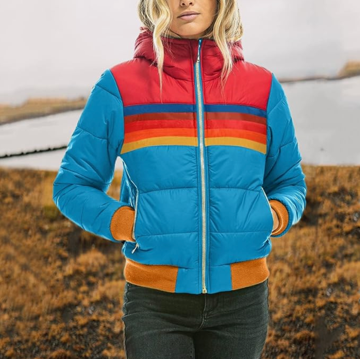 Lydia | Stilvolles Farbblock Jacke