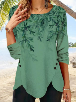 Naomi | Stilvoll Hemd mit Blattdruck