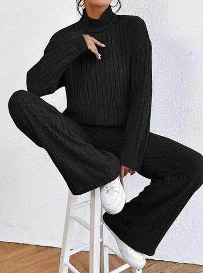 Set Dayana | Rollkragenpullover und Strickhosen