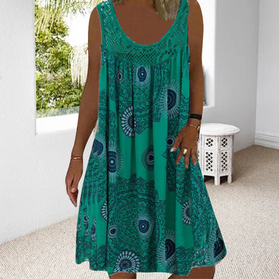 Emilia | O-Ring Ärmelloses Kleid mit Druck