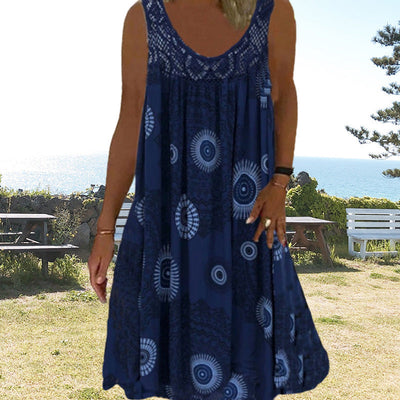 Emilia | O-Ring Ärmelloses Kleid mit Druck