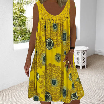 Emilia | O-Ring Ärmelloses Kleid mit Druck