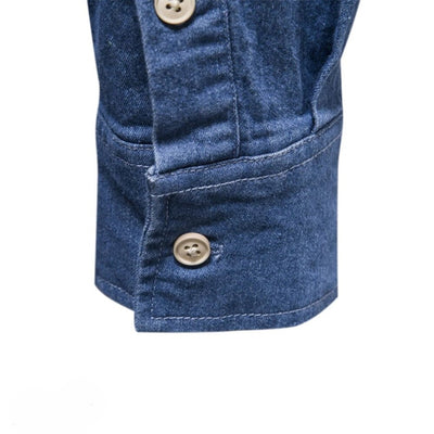 Liam | Denim Langarmhemd mit Tasche
