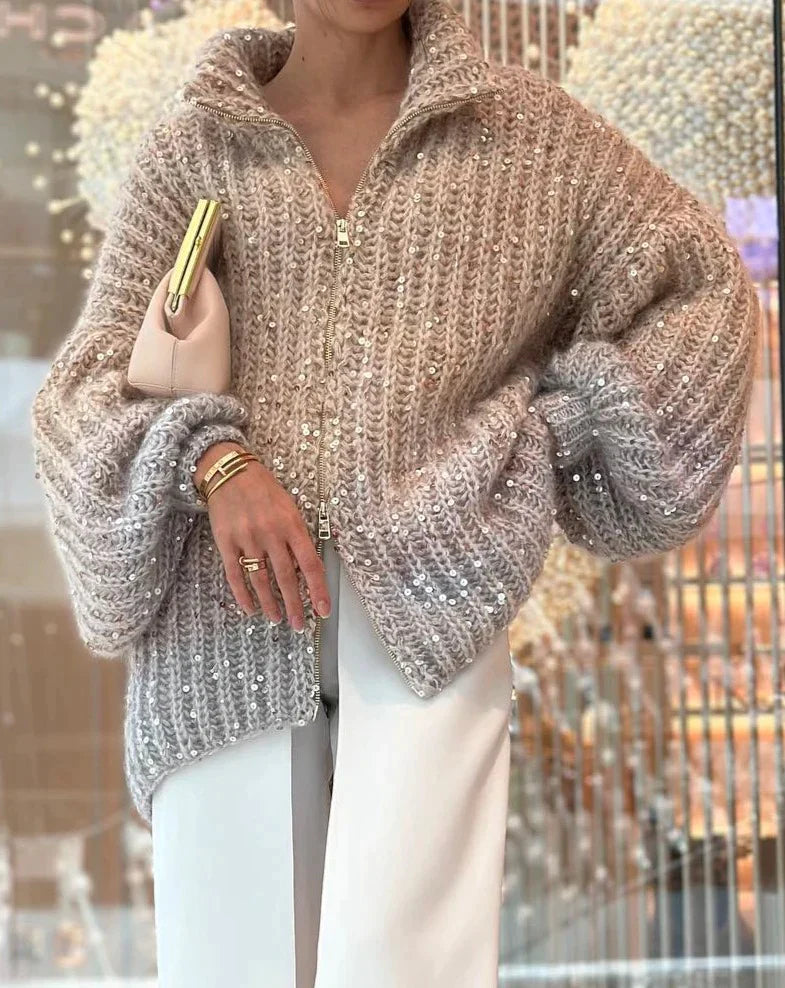 Selina | Elegante Glitzer-Strickjacke