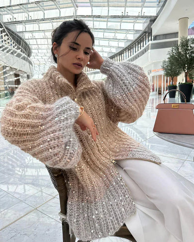 Selina | Elegante Glitzer-Strickjacke